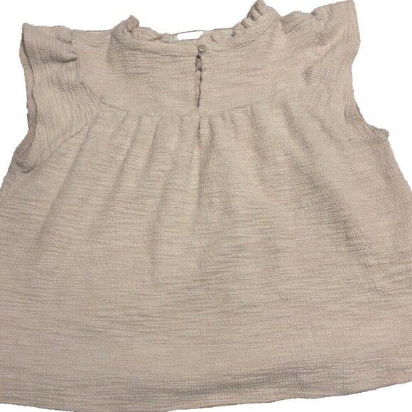 Madewell Bleached Linen Textural Knit Ruffle-Neck Top - Women's Size M - Picture 5 of 7